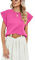 Famulily Women's Solid Color Cap Sleeve Loose T Shirts Summer Sleeveless Round Neck Tank Tops Vest Shirts (S, Hot Pink)