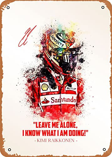 GeRRiT F1 Kimi Räikkönen Poster, 20,3 x 30,5 cm, Retro-Vintage-Metallschild, Heimmann-Höhle, Kunst