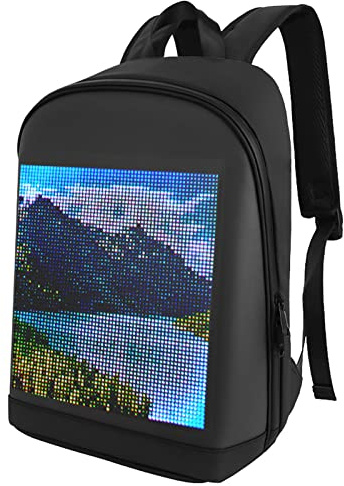 SIUKE Zaino da viaggio personalizzabile con schermo a colori a LED Borsa da scuola per uomini Donne Studenti universitari