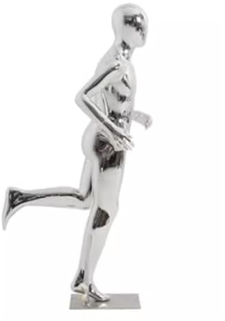 Schaufensterpuppe Männlich Sense Of Technology Männliche Schaufensterpuppe, silberne Gliedmaßen sind beweglich, Formdisplay, mobile Metallbasis aus Kunststoff, für Bekleidungsgeschäft ( Color : Silver