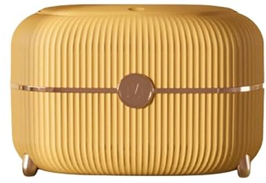 DINESA Papelera de Escritorio con Tapa, Prensa, Minicontenedor de Almacenamiento, Mesita de Noche, Dormitorio, Sala de Estar, Mesa de Café, Cesta de Papel, Cubo, Amarillo