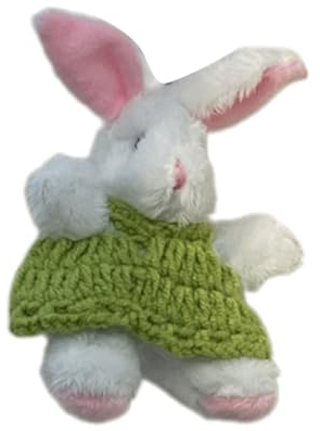 Shntig Einzigartiger Tier-Handyanhänger, Stofftiere, Ornamente, einzigartiger Schlüsselanhänger, Taschenanhänger für Damen und Mädchen, Weißer Hase in Grün, Medium