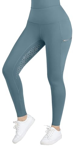 Harrison Howard Pantalones de equitación para mujer con bolsillos con cremallera, pantalones de equitación para mujer
