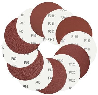 150mm Sanding Discs Hook and Loop Sandpaper 40/60/80/120/180/240 Grit, 60Pcs 6 Inch Orbital Sander Disc Sander Sheets for Metal Rust Removal, Wood Sanding & Paint Prep