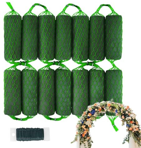 Guirlande florale en mousse | 14 blocs d'absorption florale en mousse, décoration de porte d'arche, arrangements floraux artificiels pour salon, jardin