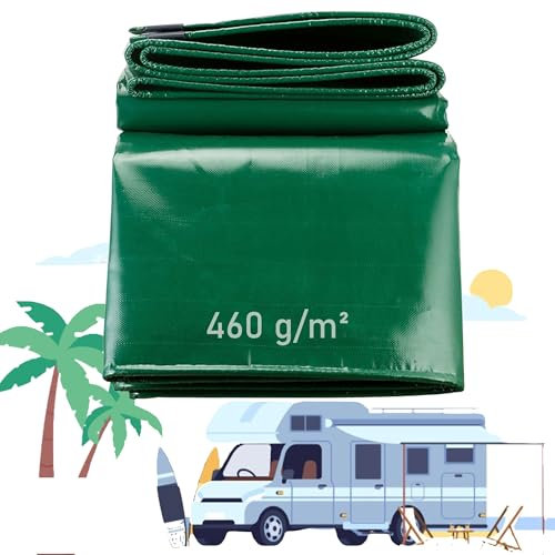 LDQBF Tarpaulin Waterproof Heavy Duty Waterproof Sheet,2.5x18m 460g/m² pvc tarp Outdoor Furniture Cover,Caravan Cover Sheet,Camping Tarp,Ground Sheets for Camping,Paddling Pool Cover Green