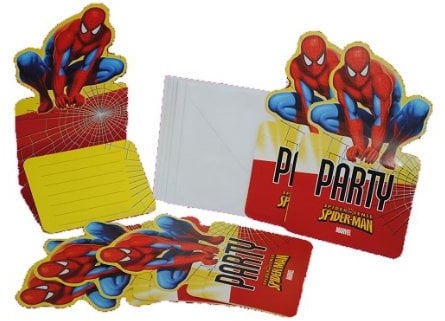 alles-meine.de GmbH 12 TLG. Set Spyderman Einladungskarten mit Umschlag Einladung Karte Karten