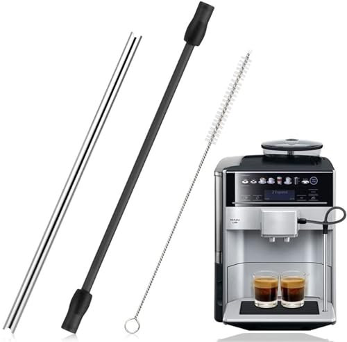 Milchschlauch Kompatibel mit Siemens EQ6,Edelstahles Milchrohr und Reinigungsbürste Set Kompatibel mit Siemens Eq6 Series,Ersatzteil von EQ6 Milchschlauch,Bosch Veroaroma Kaffeevollautomat