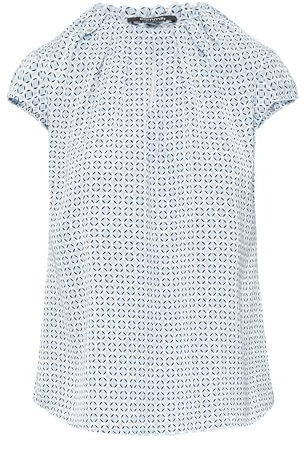 Comma Satinbluse mit Raffung und All-Over-Print