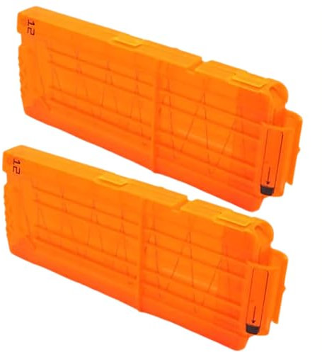 IKOPFLN 2pcs Capacidad de Reserva 12 Dardos Recarga Rápida Clip Cargador para Nerf N Strike Elite Series