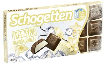 Schogetten Freeze Me Bourbon Vanille | Limited Edition | Einfrieren und eiskalt genießen | 100 g Schokoladen-Tafel