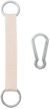 MAMOI® Befestigungsgurt für Gymnastikringe 1 Stück Band mit Karabiner und Metallringen Zubehör für Sprossenwand Halterung Aufhängung 100% ECO hergestellt in der EU