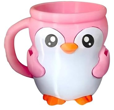 Uclac Cute Penguin Ice Cream Pint Holder, 3D Printed Penguin Ice Pint Holder with Spoon Antifreeze Handle, Reusable Ice Cream Cup Popsicle Sleeve With Secret Snack Drawer for Yogurt Frozens Desserts