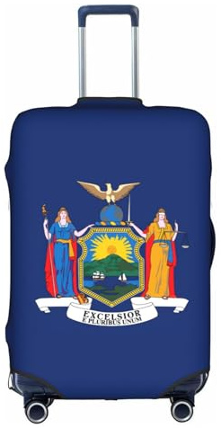 ADAhgu Schutzhülle für Koffer, Motiv: New Yorker Flagge, waschbar, Reisegepäckschutz mit verdecktem Reißverschluss, weiß, XL