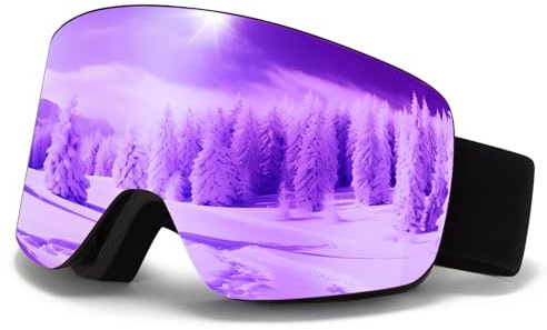MXJ Gear Skibrille für Erwachsene Herren Damen,YH227 Snowboardbrille für Brillenträger, Anti Fog OTG UV-Schutz Anti-Rutsch-Kopfband Vollständiges REVO-Design