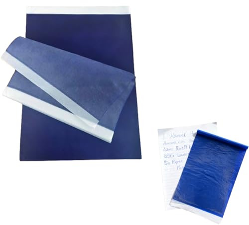 100 Blatt Kohlepapier A4 Blau,Transferpapier,Blatt Pauspapier A4,Blaupapier zum Durchschreiben,DIY Handwerk Transferpapier,Blaupause Papier,Abpauspapier,für Papier,Holz,Leinwand,Keramik (Blau)
