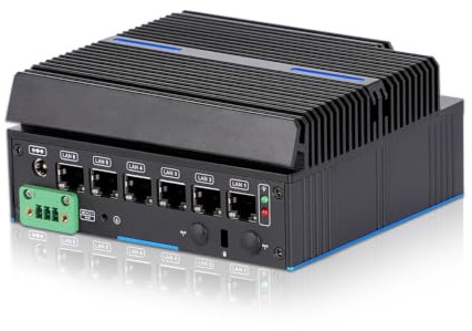 Sharevdi lüfterloser Firewall-Mini-PC 4X Intel-i226-V-LAN(bis zu 2,5 GbE), Intel Core 6006U (8 GB DDR4, 240 GB) Gateway-Router, Netzwerk, AES-NI/SIM/Type-C/TF/HDD-Test mit pfSense/opnSense