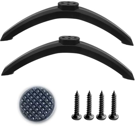PORUPAEL Universal TV Stand Legs - Replacement Feet for 24-55 inch Televisions, Anti-Slip Plastic Base with Screws, Sturdy Black Stand for Samsung LG Sony TCL Flat Screen TV
