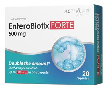 Activlab Pharma EnteroBiotix FORTE 500 mg – Hochdosierte Saccharomyces boulardii – 500 mg pro Kapsel – Probiotische Hefe – Unterstützung bei und nach Antibiotikatherapie – Reisebegleiter – 20 Kapseln