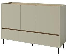 Masseno Kommode Muro 150 cm Sideboard mit 3 Schubladen und 3 Türen für Wohnzimmer Schlafzimmer Modern 150x40x105 cm Hellgrün/Hellgrün