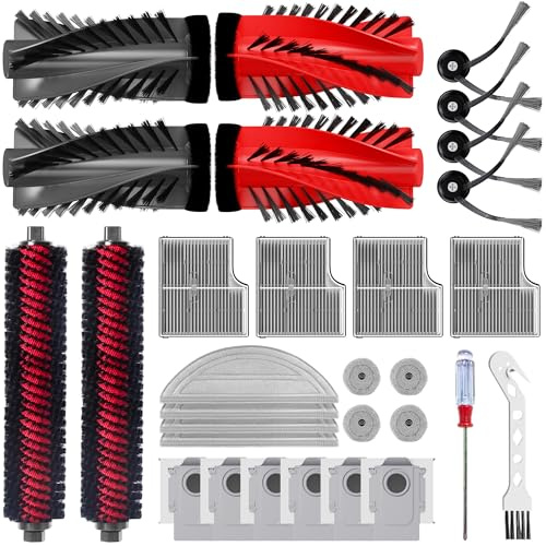 I IHAYNER 28PCS Replacement Parts Kit for Roborock Saros 10 Includes Main Brush Side Brushes HEPA Filters Mop Pads Dust Bags Robot Vacuum Accessories