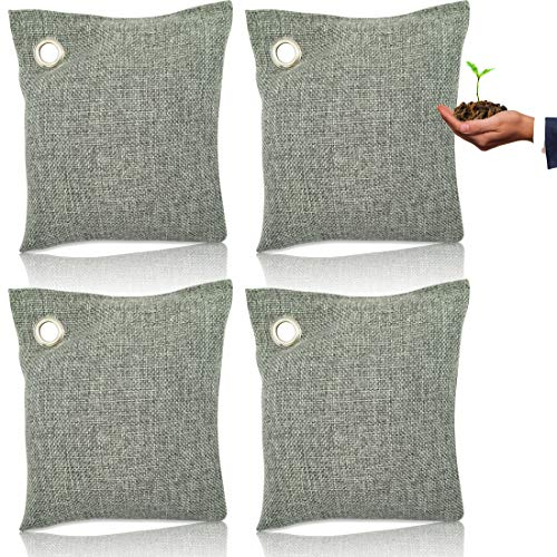 Deodorante bambù con carboni attivi – Purificatore d'aria per casa, auto, cucina, scarpe, WC, 200 G, 4x200g