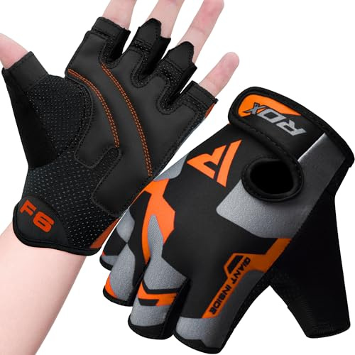 RDX - Handschuhe für Fitnessstudio, Gewichtheben, Bodybuilding, Fitness, Training L orange