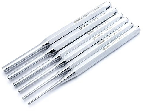 SATA ST09162SJ Durchtreiber und Durchschlag und Splintentreiber Set, 6 Tlg. CR V Stahl