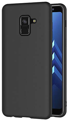 AICEK Samsung Galaxy A8 2018 Hülle, Schwarz Silikon Schutzhülle für Samsung A8 2018 Case TPU Bumper Galaxy A8 2018 Handyhülle (5,6 Zoll)