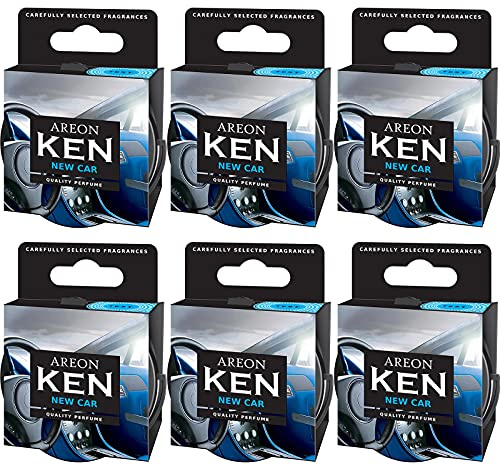 Areon Ken Lufterfrischer Auto New Car Duft Neues Autoduft Dose Neuwagen Duftdose Erfrischer Wohnung 3D Set Pack x 6