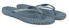 Ilse Jacobsen HORNBÆK | Cheerful01 | Damen Flip Flops mit Glitter | Dänische Design | Sommer Strand Zehentrenner | Lichen Blue | 42 EU