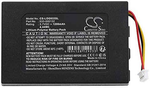 Cameron Sino Replacement Rechargeable Battery fit for Logitech G933, Logitech G533 (1200mAh)
