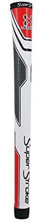 Super Stroke Traxion Tour Golf Club Grip (Standard) Golfschläger-Griff, Weiß/Rot/Grau