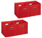 4 x Aufbewahrungsbox, Regalkorb ohne Deckel, Faltkiste mit Griff, Regalbox faltbar, Stoffbox quadratisch, 30 cm, rot