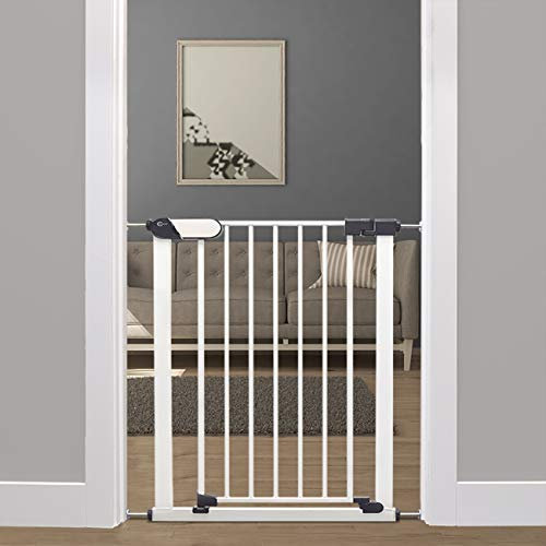 Callowesse Kemble Child & Pet Gate, 76cm High, Fits Openings 75-82cm, Pressure-Fitted, No Screws, for Doorways, Stairs & Hallways, Extensions Available (White)
