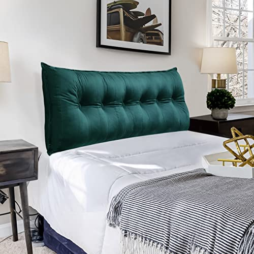 VERCART Couchkissen Groß Dekokissen Kopfteil Gepolstert Rückenlehne Rückenkissen, Langes Sofakissen XXL Lesekissen Lendenkissen Bett Wandkissen Stützkissen für Tagesbett Couch Türkis 160cm