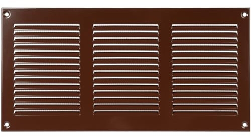 Repa Market 300 x 150 mm Braun Abdeckung der Entlüftung – Stahlrücklauf-Luftgitter – für Decke und Seitenwand – HVAC Lüftungsgitter mit Insektenschutzgitter - Gitter Abdeckung für Innen und Außen