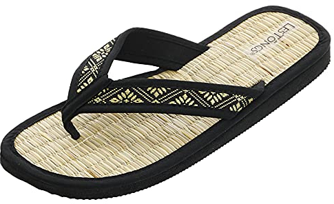 Japanwelt Zimtlatschen I Les Tongs Brokat, offene Zimt-Sandalen japanische-Schuhe Zimtschuhe Flip-Flops-Damen Anti-Schweiß Zehentrenner Latschen, vegane & gesunde Zimtsohle für Damen & Herren