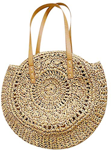 xiaomin Strohbeutel Tasche, Damen Umhängetasche Klein, Korbtasche, Stroh Handtasche Mädchen, Schultertasche, Strandtasche für Draussen Einkaufen Reise, Casual Crossbody Tasche