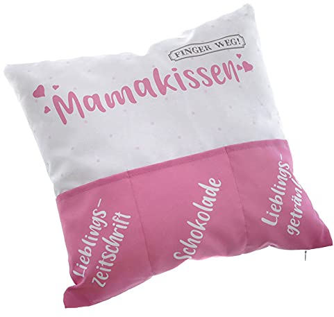Spetebo Kissen Mama mit 3 Taschen - ca. 40x40 cm - Mutter Kissen Deko Couch & Sofa Kissen für Mütter - Zierkissen Kuschekissen Geschnkidee