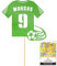 Personalised Birthday Football Kit Jersey Cake Topper- Green Any Name & Age Number Glitter Cake Decoration and Sprinkles - Happy Birthday Decorations - Personalised Toppers for Cakes by Cakeshop