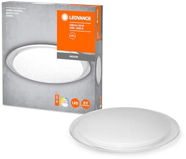 LEDVANCE LED Deckenleuchte Metall weiß, 24W 2000LM, 2700K-6000K, steuerbar durch Fernbedienung CCT, 50cm, Wandleuchte und Deckenlampe ORBIS Sparkle,