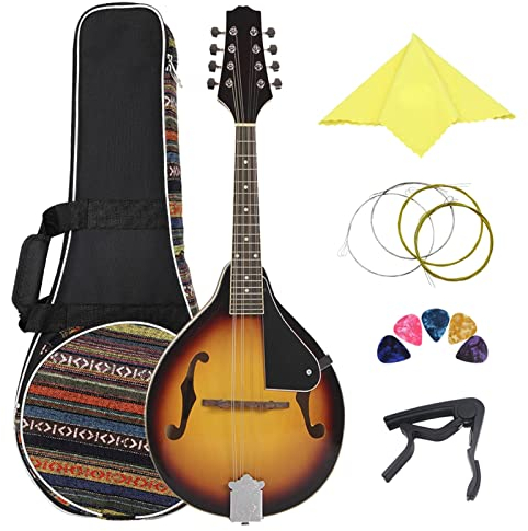 TSTS Anfänger Mandolinen 8 Saitengitarre A Style Basswood Acoustic Mandolin Anfänger Erwachsene Musikinstrument Mit Tasche