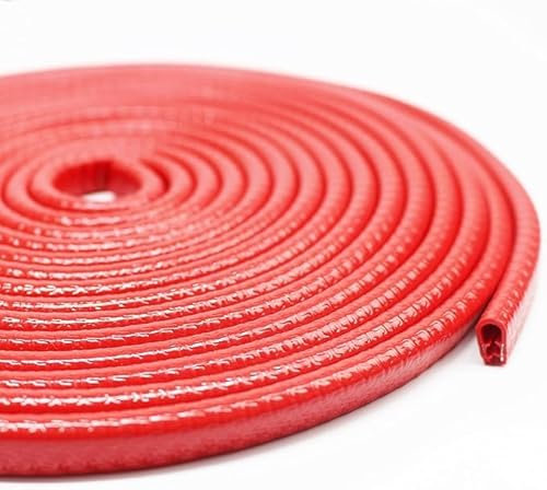 comfleep Car Door Edge Guards,No Adhesive U Shape Rubber Edge Ttrim Door Guard For Most Cars (Red, 32FT)