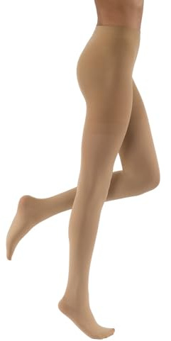 JOBST Relief Waist High Graduated Compression Stockings 15-20mmHg - Comfortable Unisex Design - Closed Toe, Beige, Medium