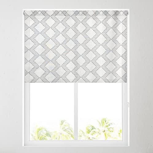 Barnes Blinds - Daylight Pattern Roller Blinds for Windows, Custom Cut to Size - Dimout Fabric Durable Fittings Easy Fit - Roller Blind Patterned (Otis Natural 61cm)