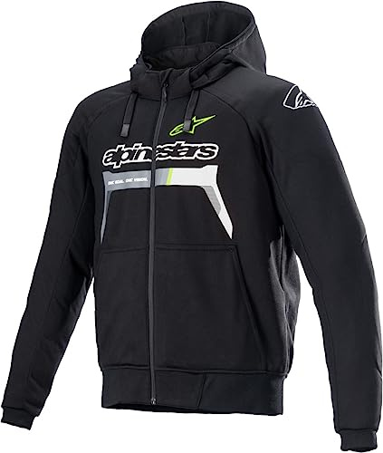Alpinestars Chrome Igniton Hoodie Herren (schwarz/Neongelb), 4XL | Aramid Verstärkung