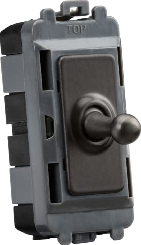 Knightsbridge 20AX Intermediate Grid Toggle Switch - smoked bronze