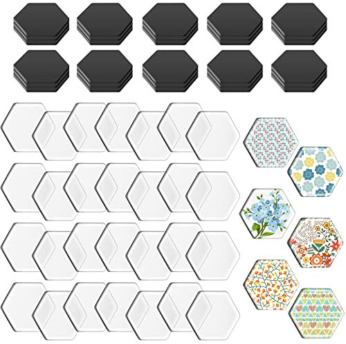 72 Stück Bastelmagnete Glaskeramik Ferrit Magnet mit selbstklebender Rückseite und transparenten Klarglas-Cabochons für DIY Handwerk Kühlschrank Kühlschrank Anhänger
