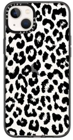 CASETiFY Compact iPhone 14 Plus Case [2X Military Grade Drop Tested / 4ft Drop Protection] - Black Transparent Leopard Print - Clear Black